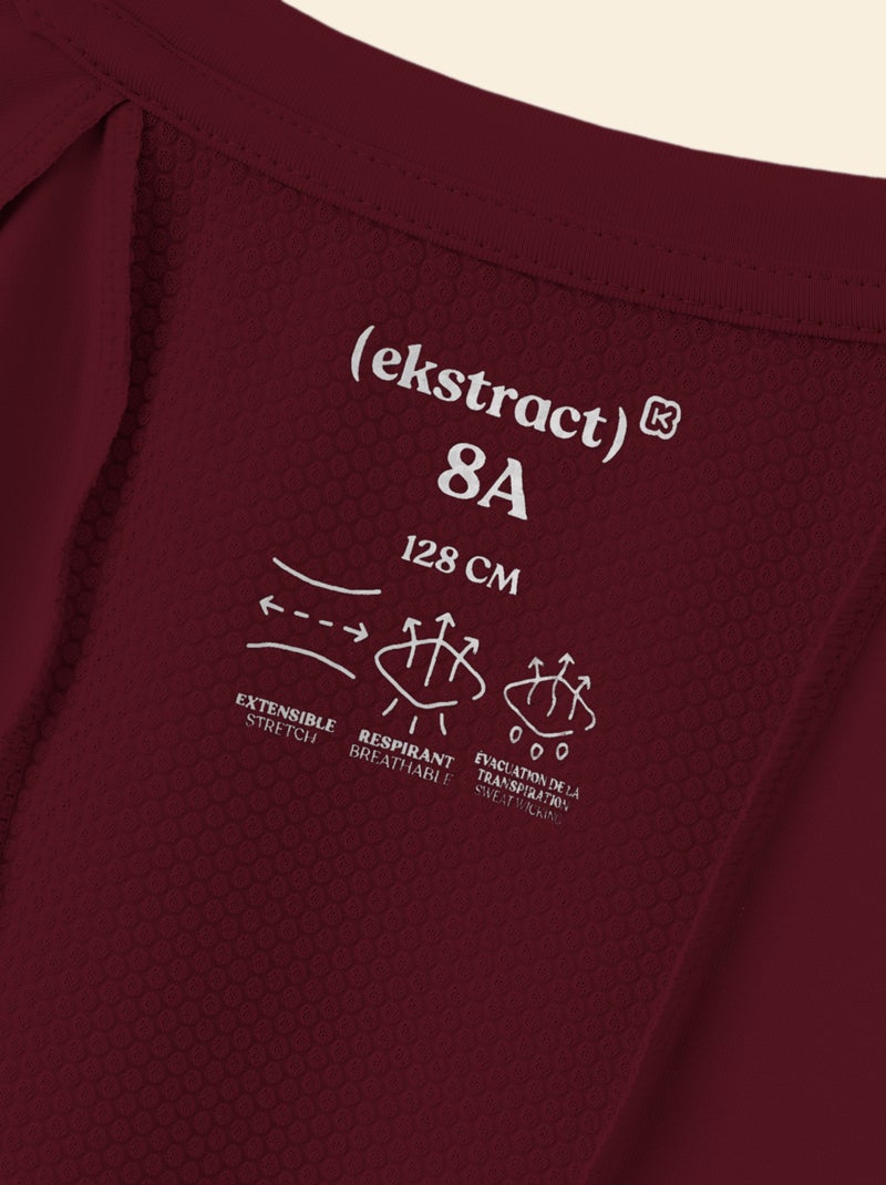 Soepelvallend sport T-shirt met korte mouwen (Ekstract) Rood - Kiabi