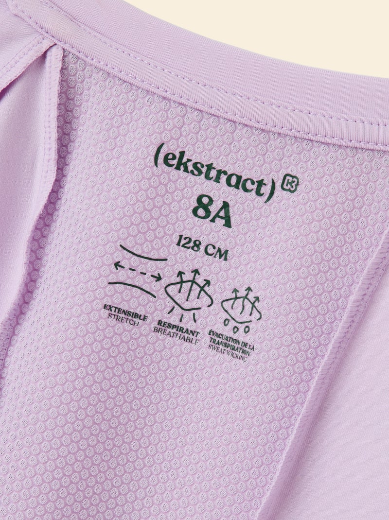 Soepelvallend sportshirt met korte mouwen (Ekstract) Paars - Kiabi