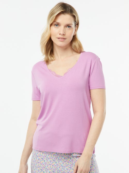 Soepelvallend T-shirt met V-hals - Kiabi