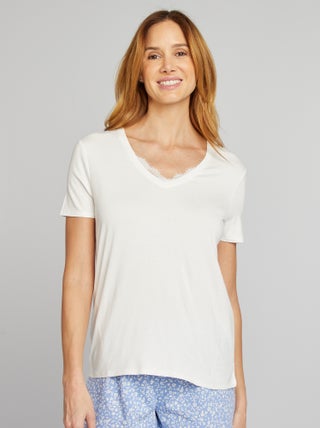 Soepelvallend T-shirt met V-hals