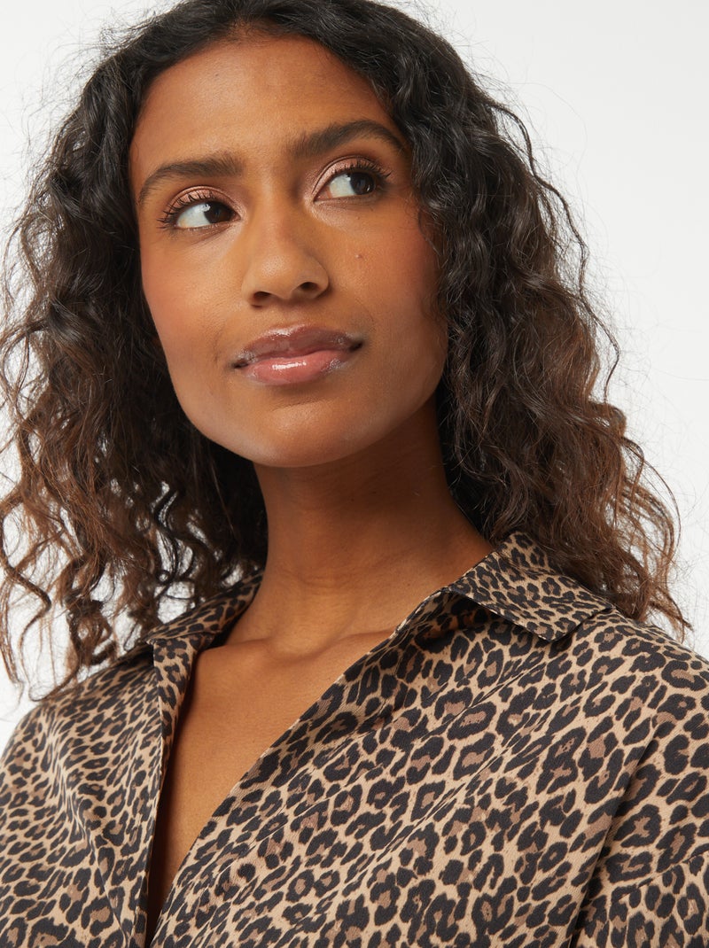 Soepelvallende blouse Biege - Kiabi