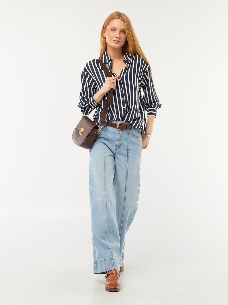 Soepelvallende blouse Blauw - Kiabi