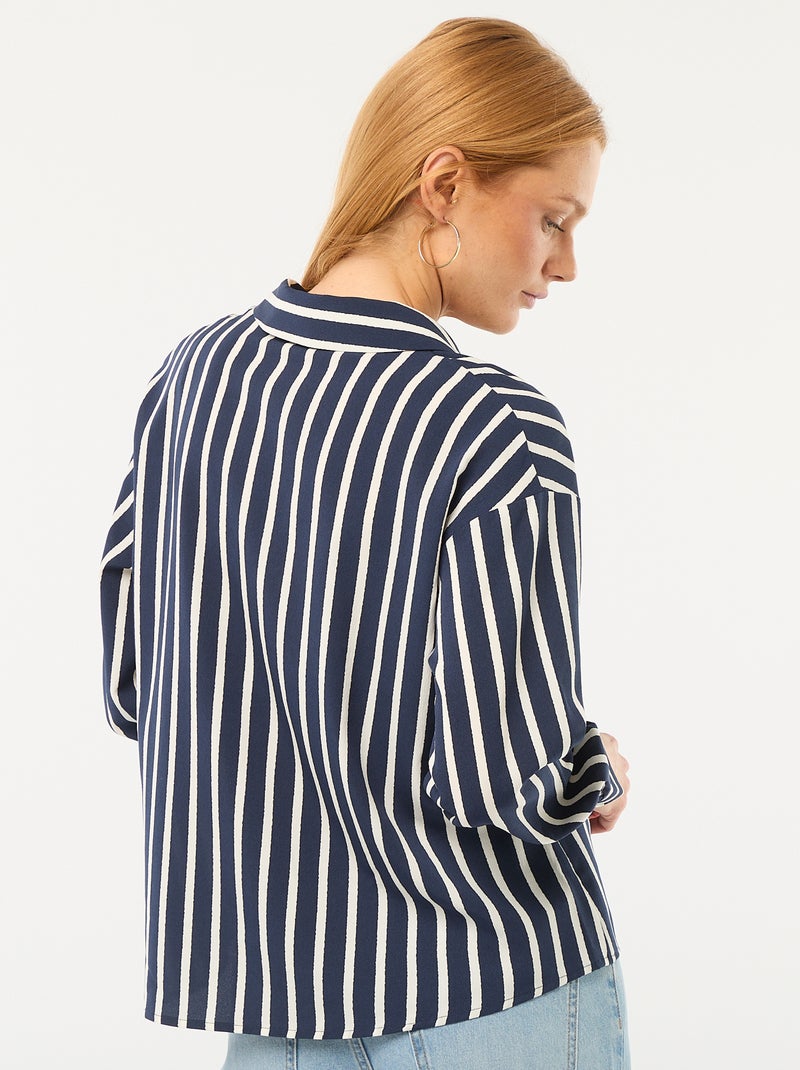 Soepelvallende blouse Blauw - Kiabi