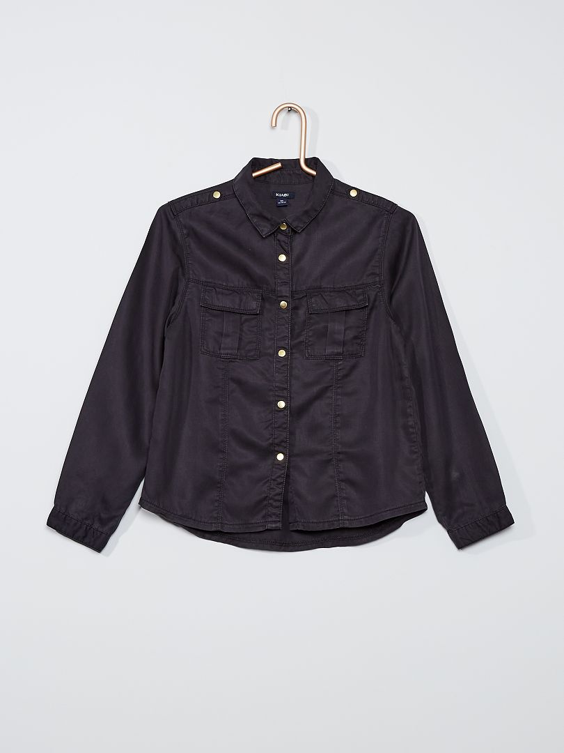 Soepelvallende blouse donkergrijs - Kiabi