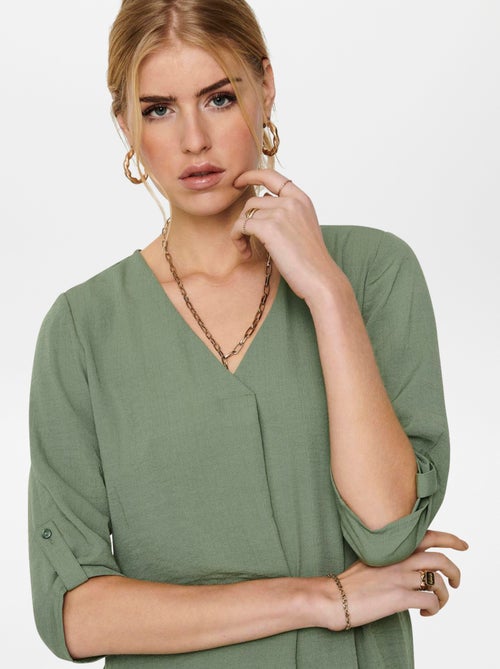 Soepelvallende blouse met 3/4-mouwen - Kiabi