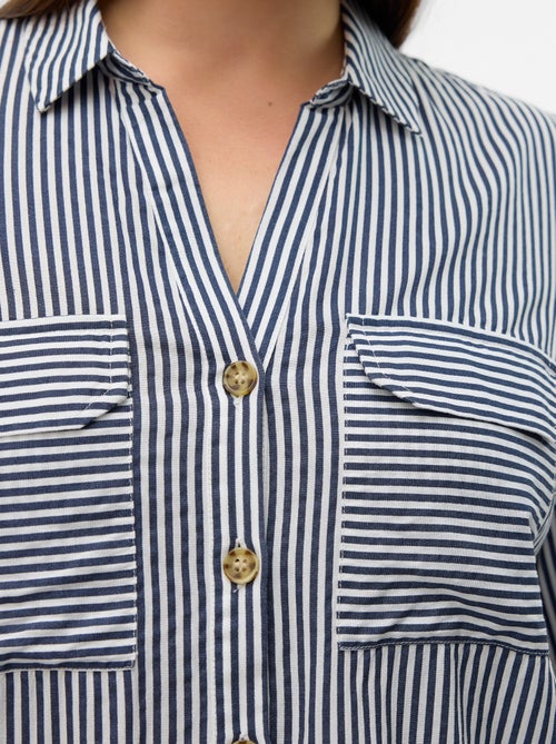 Soepelvallende blouse met oprolbare mouwen 'Vero Moda Curve' - Kiabi