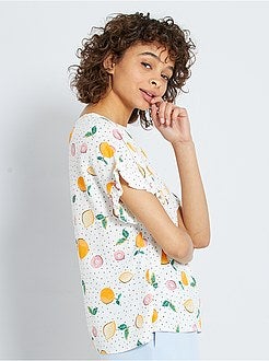 Soepelvallende blouse met print - Kiabi