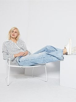 Soepelvallende blouse met strepen - Kiabi