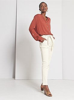 Soepelvallende blouse met strepen - Kiabi