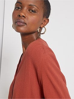 Soepelvallende blouse met strepen - Kiabi