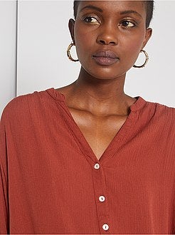 Soepelvallende blouse met strepen - Kiabi