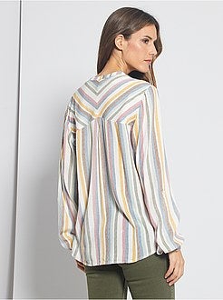 Soepelvallende blouse met strepen - Kiabi
