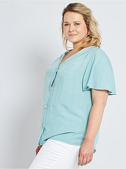 Soepelvallende blouse met vlindermouwen - Kiabi