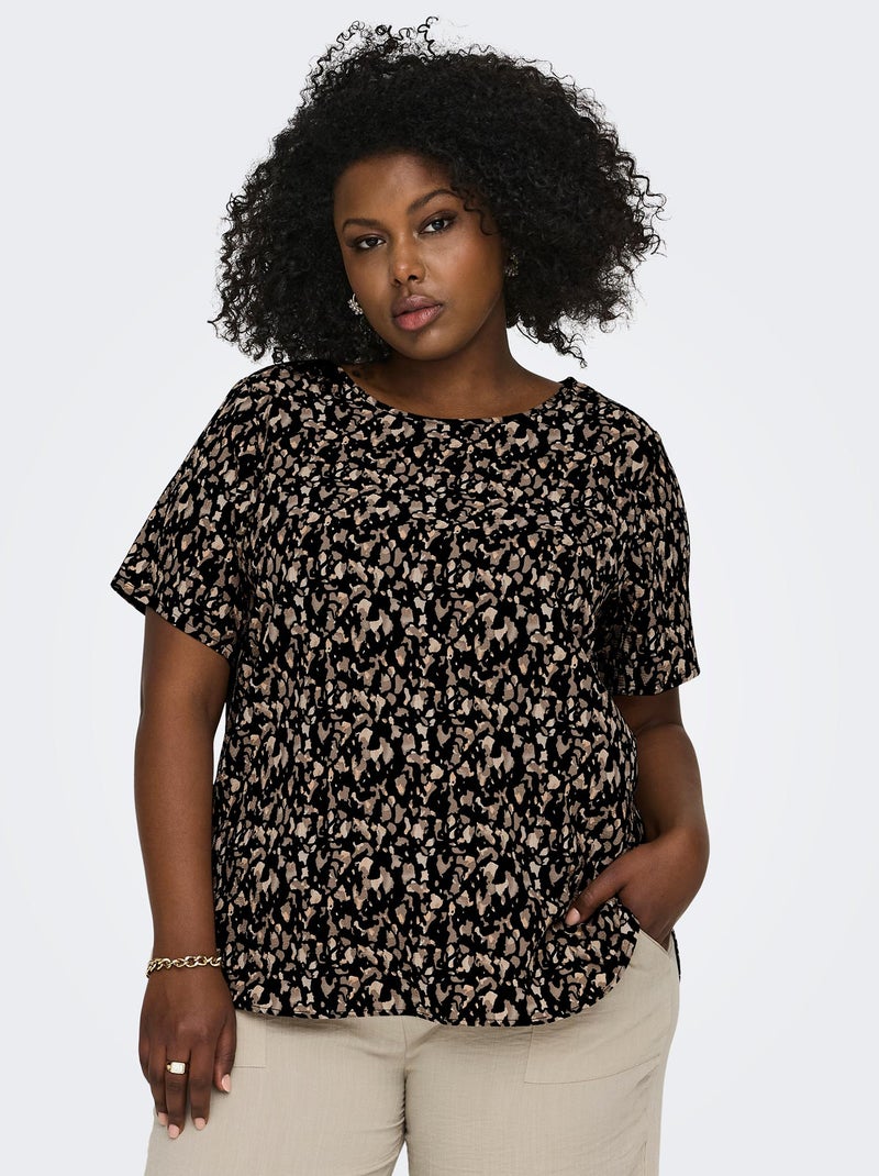 Soepelvallende blouse 'Only Carmakoma' ZWART - Kiabi