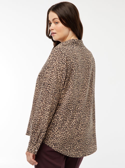 Soepelvallende blouse van crêpe-achtige tricot - Kiabi