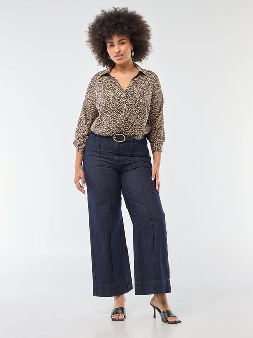 Soepelvallende blouse van crêpe-achtige tricot - Kiabi