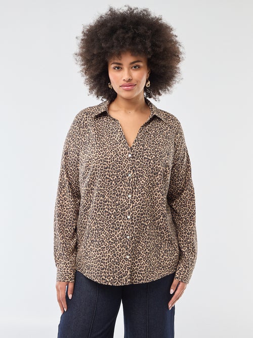 Soepelvallende blouse van crêpe-achtige tricot - Kiabi