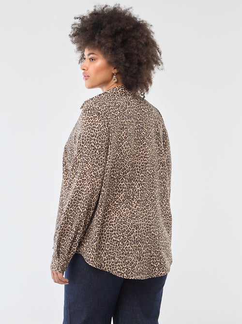 Soepelvallende blouse van crêpe-achtige tricot - Kiabi