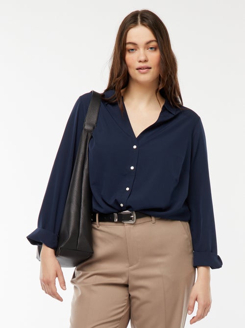 Soepelvallende blouse van crêpe-achtige tricot - Kiabi
