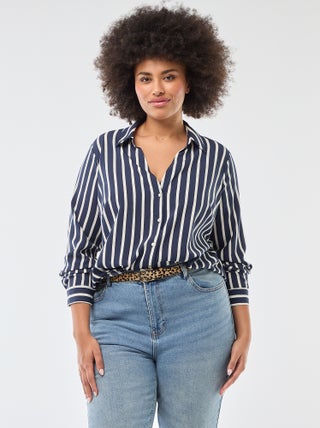 Soepelvallende blouse van crêpe-achtige tricot