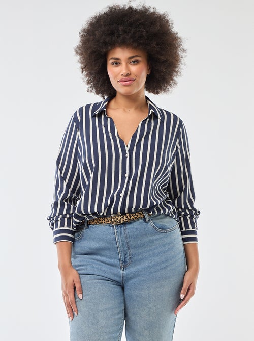 Soepelvallende blouse van crêpe-achtige tricot - Kiabi