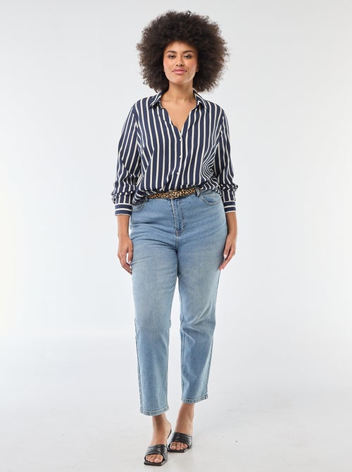 Soepelvallende blouse van crêpe-achtige tricot - Kiabi