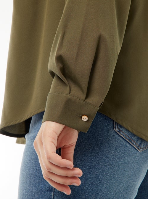 Soepelvallende blouse van crêpe-achtige tricot - Kiabi