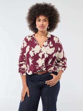 Soepelvallende blouse van crêpe-achtige tricot