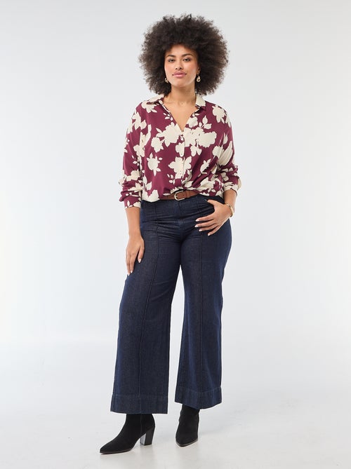 Soepelvallende blouse van crêpe-achtige tricot - Kiabi