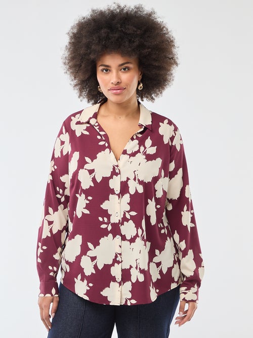 Soepelvallende blouse van crêpe-achtige tricot - Kiabi