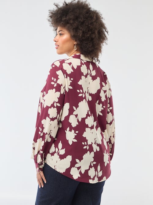 Soepelvallende blouse van crêpe-achtige tricot - Kiabi