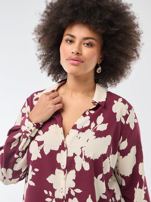 Soepelvallende blouse van crêpe-achtige tricot - Kiabi