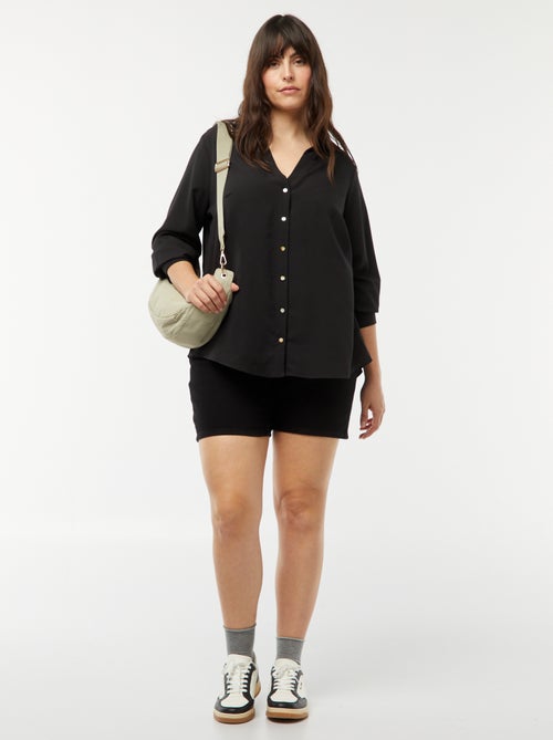 Soepelvallende blouse van crêpe-achtige tricot - Kiabi