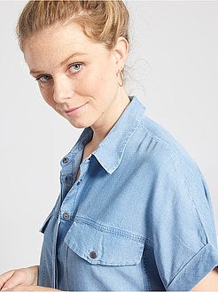 Soepelvallende blouse van lyocell - Kiabi