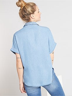 Soepelvallende blouse van lyocell - Kiabi