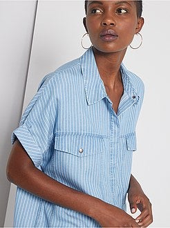 Soepelvallende blouse van lyocell - Kiabi
