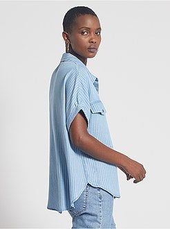 Soepelvallende blouse van lyocell - Kiabi