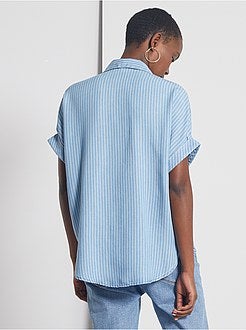 Soepelvallende blouse van lyocell - Kiabi