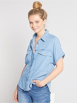 Soepelvallende blouse van lyocell - Kiabi