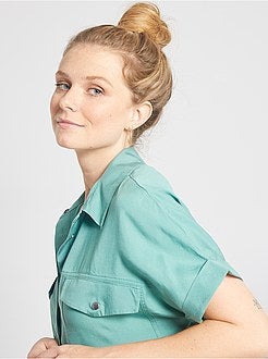 Soepelvallende blouse van lyocell - Kiabi