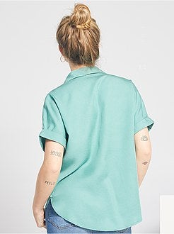 Soepelvallende blouse van lyocell - Kiabi