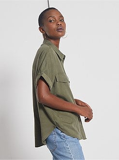 Soepelvallende blouse van lyocell - Kiabi