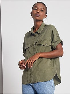 Soepelvallende blouse van lyocell - Kiabi