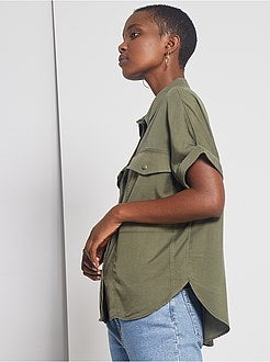 Soepelvallende blouse van lyocell - Kiabi
