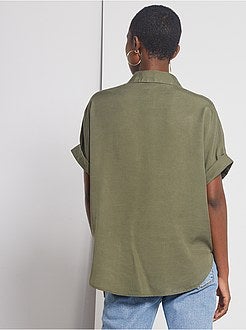Soepelvallende blouse van lyocell - Kiabi