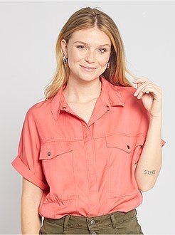 Soepelvallende blouse van lyocell - Kiabi