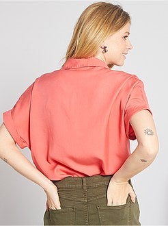 Soepelvallende blouse van lyocell - Kiabi