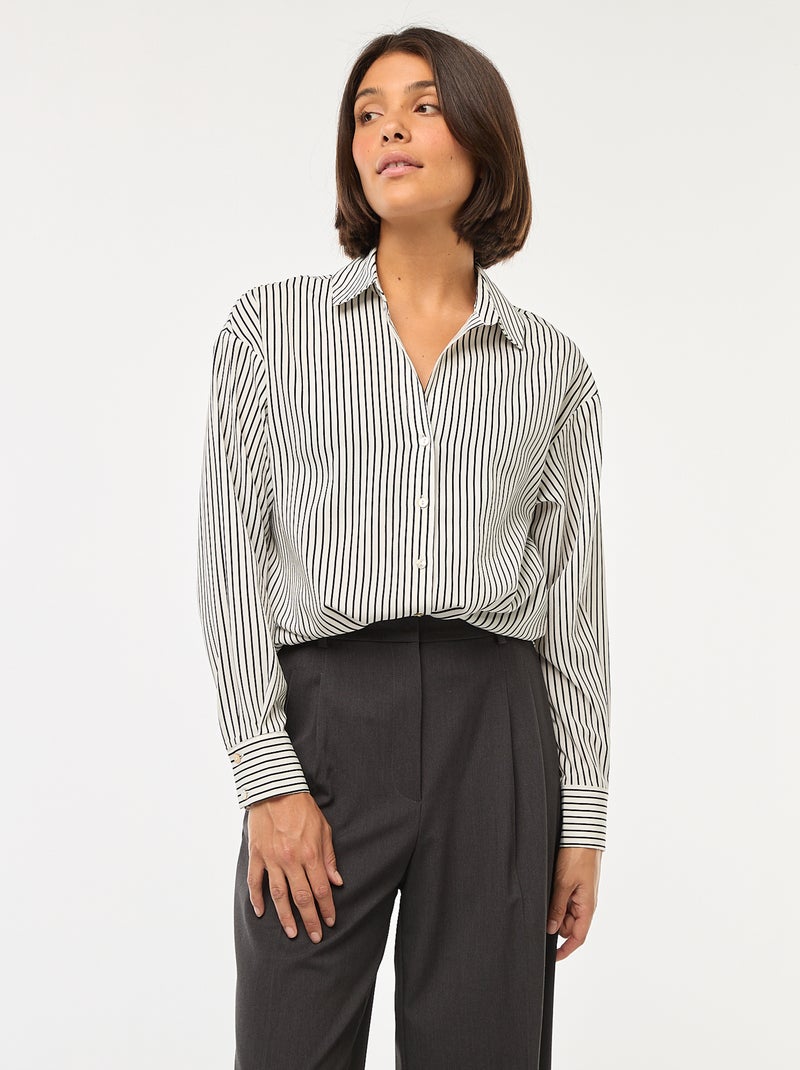 Soepelvallende blouse Wit - Kiabi