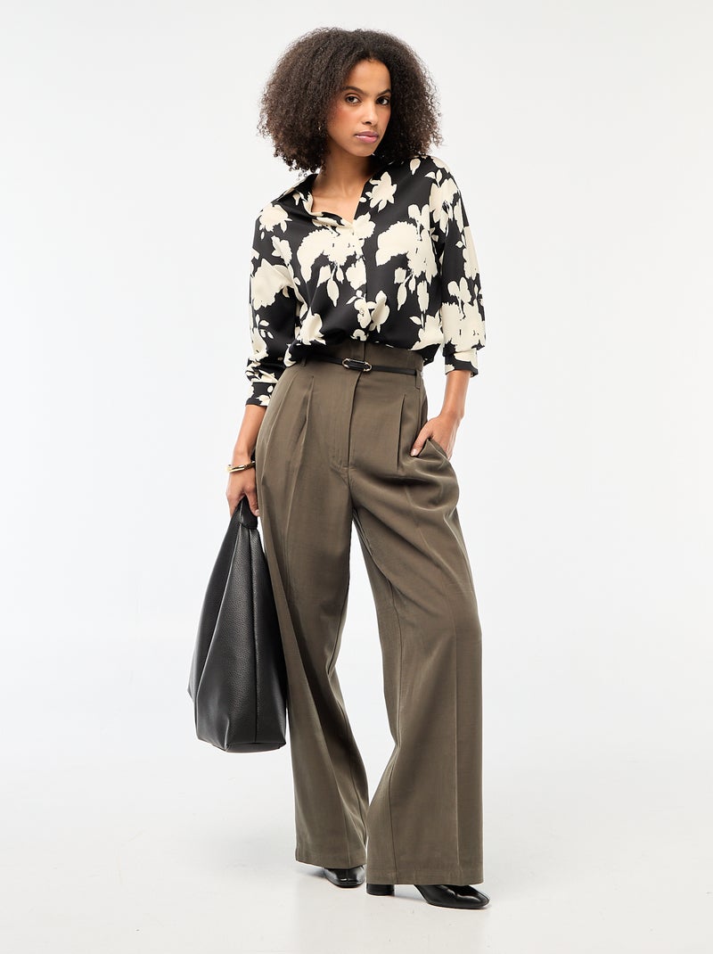 Soepelvallende blouse Zwart - Kiabi