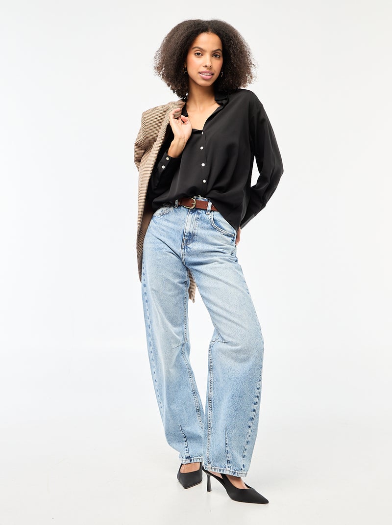 Soepelvallende blouse Zwart - Kiabi